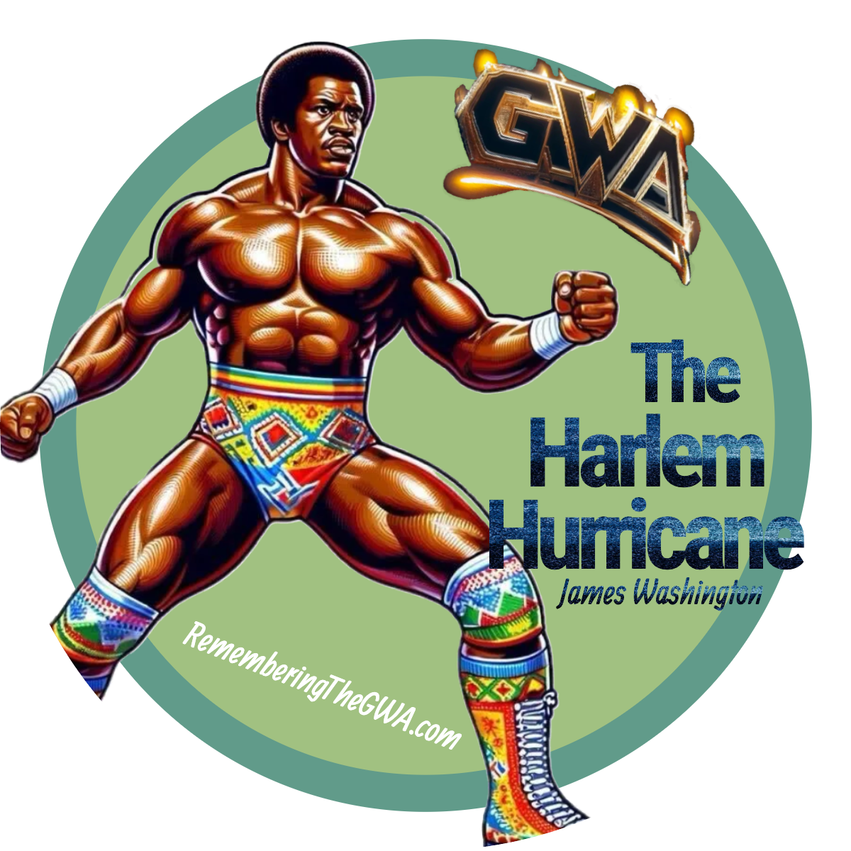 an illustration of Harlem Hurricane for a sticker